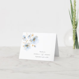Zachte Delicate Stoffig Blauw Goud Wildbloemen Bru Bedankkaart