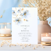 Zachte Delicate Stoffig Blauw Goud Wildbloemen Bru