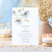 Zachte Delicate Stoffig Blauw Goud Wildbloemen Bru Kaart