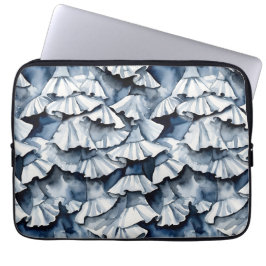 Zachte Denim Blauwe Waterverf Plissé's Laptop Sleeve