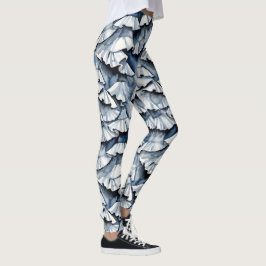 Zachte Denim Blauwe Waterverf Plissé's Leggings