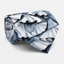 Zachte Denim Blauwe Waterverf Plissé's Stropdas