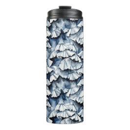 Zachte Denim Blauwe Waterverf Plissé's Thermosbeker