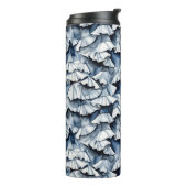 Zachte Denim Blauwe Waterverf Plissé's Thermosbeker (Gedraaid links)