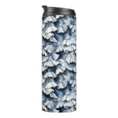 Zachte Denim Blauwe Waterverf Plissé's Thermosbeker (Geroteerd rechts)