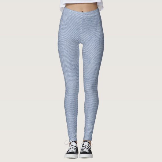 Zachte Denim Weefsel Textuur Leggings (Voorkant)
