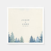 Zachte dennenbomen bruiloft servet (Voorkant)