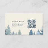Zachte dennenbomen groen rsvp qr code informatiekaartje (Voorkant)