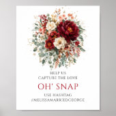 Zachte Diep Rode Boho Eucalyptus Oh Snap Tafelblad Poster (Voorkant)
