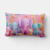 Zachte dieren in pastelkleuren kussen (Achterkant)