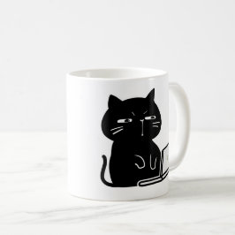 Zachte dikke zwarte kat koffiemok