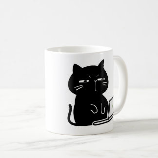Zachte dikke zwarte kat koffiemok