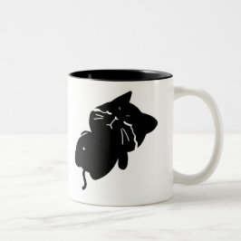 Zachte dikke zwarte kat koffiemok tweekleurige koffiemok