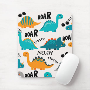 Zachte Dinosaurus Patroon Aangepaste Monogram Naam Muismat