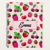 Zachte Dinosaurus Patroon Aangepaste Monogram Naam Planner (Voorkant)