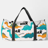 Zachte Dinosaurus Patroon Aangepaste Monogram Naam Plunjezak (Voorkant)