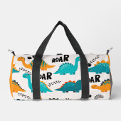 Zachte Dinosaurus Patroon Aangepaste Monogram Naam Plunjezak (Voorkant)
