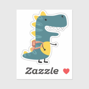 Zachte dinosaurus sticker voor terug naar school