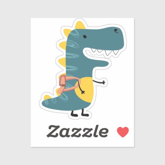 Zachte dinosaurus sticker voor terug naar school (Vel)