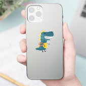 Zachte dinosaurus sticker voor terug naar school (Telefoon)