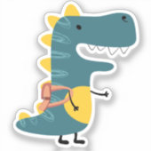 Zachte dinosaurus sticker voor terug naar school (Voorkant)