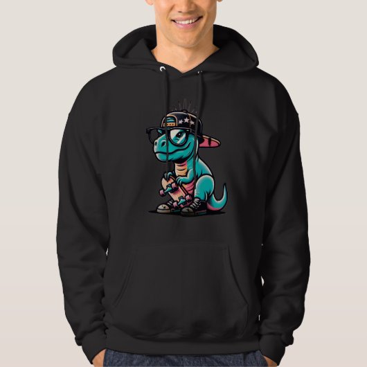 Zachte dinosaurus trui hoodie (Voorkant)