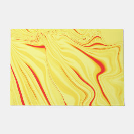 Zachte doek met lichtgele tonen, roodachtige kromm deurmat