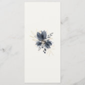 Zachte donkere bloemen bruiloft menu Kaart (Achterkant)