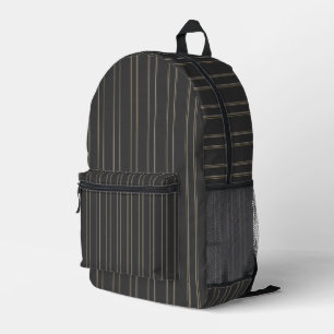 Zachte donkere houtskool diepe grijze pinstripespa bedrukte rugzak