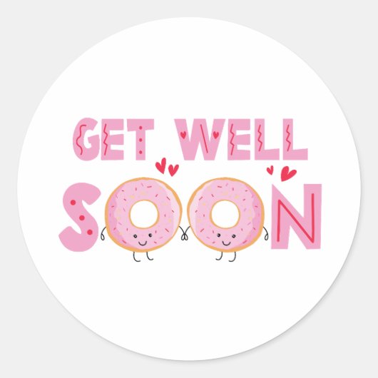 Zachte Donut Beterschap Ronde Sticker (Voorkant)