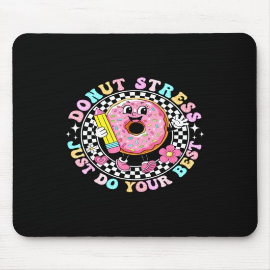 Zachte Donut Met Potlood Pret Terug Naar School Muismat (Voorkant)
