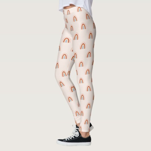 Zachte Doodle Regenboog Patroon Leggings (Links)