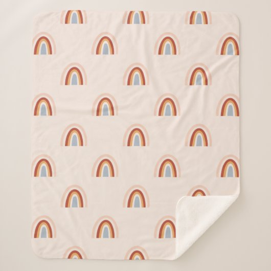 Zachte Doodle Regenboog Patroon Sherpa Deken (Voorkant)