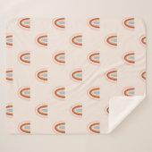 Zachte Doodle Regenboog Patroon Sherpa Deken (Voorkant (horizontaal))