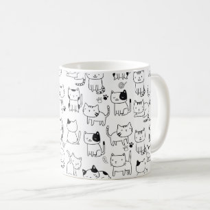 Zachte Doodlekatten Patroon Koffiemok
