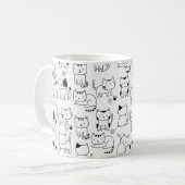 Zachte Doodlekatten Patroon Koffiemok (Voorkant links)