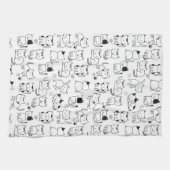 Zachte Doodlekatten Patroon Theedoek (Horizontaal)