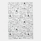 Zachte Doodlekatten Patroon Theedoek (Verticaal)