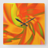 Zachte draai van sinaasappel met glad groene onder vierkante klok (Voorkant)