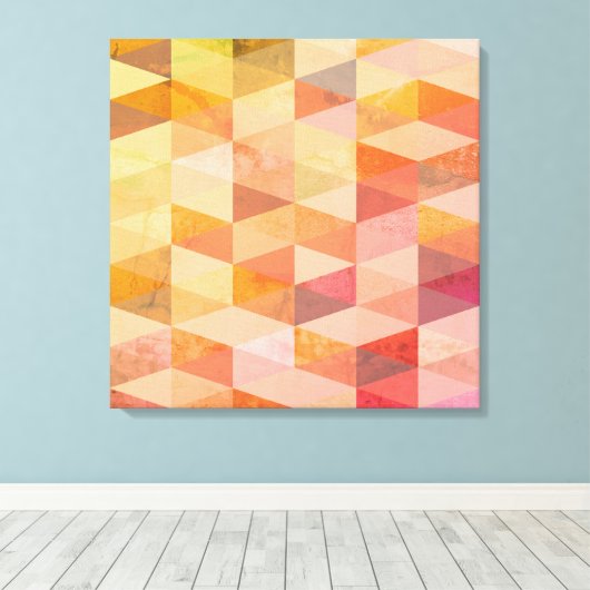 Zachte Driehoek Geometrisch Patroon Canvas Afdruk (Insitu (Houten vloer))