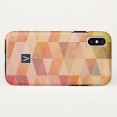 Zachte Driehoek Geometrisch Patroon | Met Monogram Case-Mate iPhone Case (Achterkant (horizontaal))
