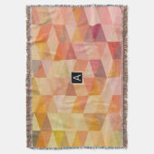 Zachte Driehoek Geometrisch Patroon | Met Monogram Deken (Voorkant Verticaal)