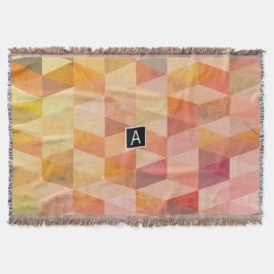 Zachte Driehoek Geometrisch Patroon Met Monogram Deken