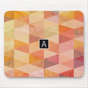 Zachte Driehoek Geometrisch Patroon Met Monogram Muismat