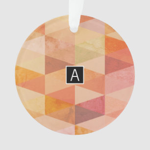 Zachte Driehoek Geometrisch Patroon Met Monogram Ornament