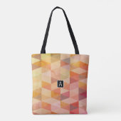 Zachte Driehoek Geometrisch Patroon | Met Monogram Tote Bag (Achterkant)