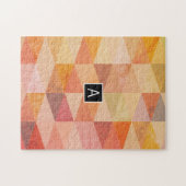 Zachte Driehoek Geometrisch Patroon | Monogram Legpuzzel (Horizontaal)