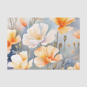 Zachte Dromerige Achtergrond met Poppy Flowers Tissuepapier