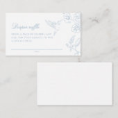 Zachte Dusty Blue Chinoiserie Luier Raffle Informatiekaartje (Voorkant / Achterkant)