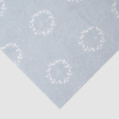 Zachte Dusty Blue + Witte Kerst Holly Krans Tissuepapier (Detail)